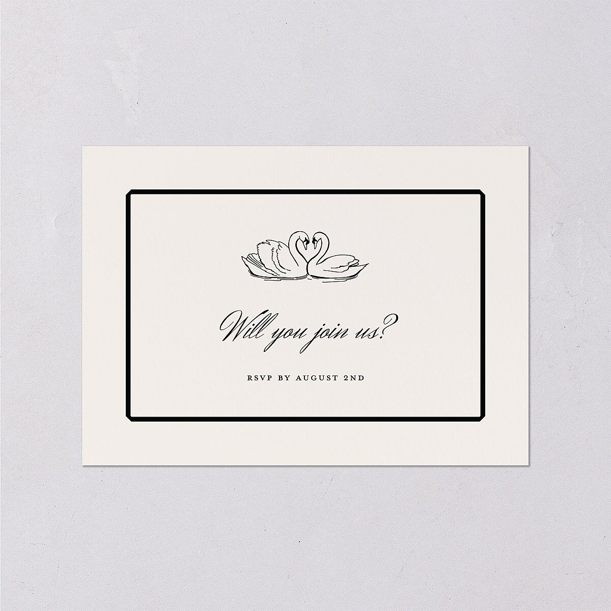Elegant Swans Wedding Response Cards Ivory Signature Standard