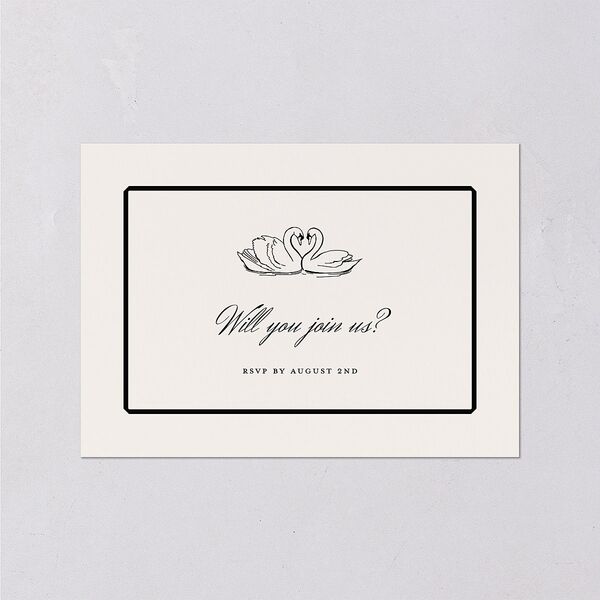 Elegant Swans Wedding Response Cards Ivory Signature Standard