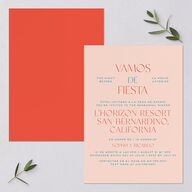 Color del Amor Rehearsal Dinner Invitations Salmon Signature Blank