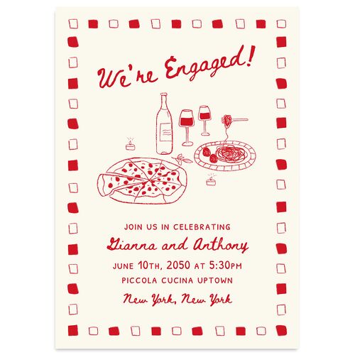 That’s Amore Engagement Party Invitations Ruby Signature Blank Standard