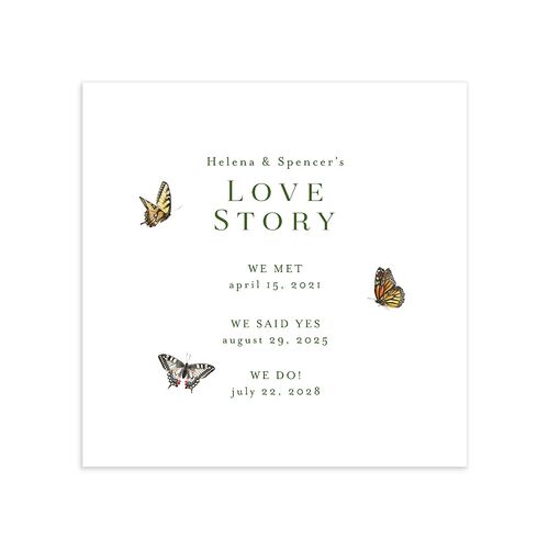 Rustic Butterflies Cocktail Napkins Scottish Green Napkin Uncoined