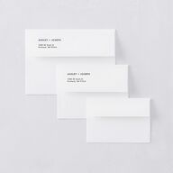 Modern Wave Save The Date Card Envelopes White Standard Cream Both Recipient and Return Addresses Signature