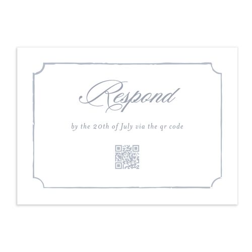 Vintage Hydrangea Garden Crest QR Code RSVP Cards Slate Signature Standard