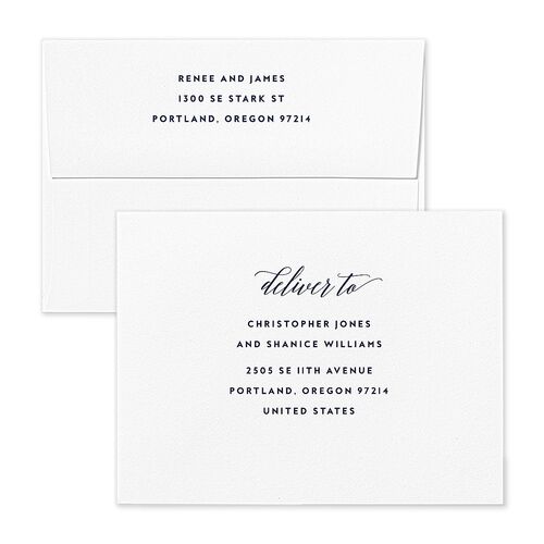 We Do Thank You Card Envelopes White Navy Both Recipient and Return Addresses Signature Standard