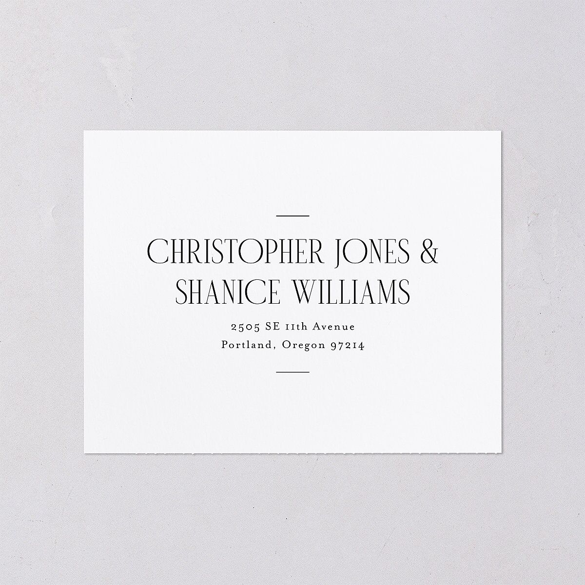 Cosmopolitan All-in-One Wedding Invitations Champagne Signature Light Both Recipient and Return Addresses No