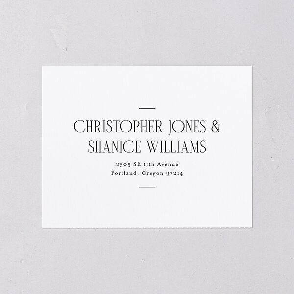 Cosmopolitan All-in-One Wedding Invitations Champagne Signature Light Both Recipient and Return Addresses No