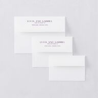 Meet Us In Miami Thank You Card Envelopes Orchid White Both Recipient and Return Addresses Signature Standard