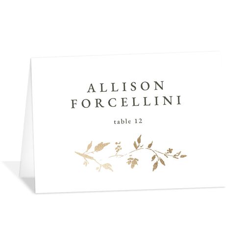 Timeless Floral Foil Place Cards Gold Thyme Signature