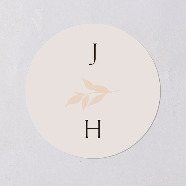 Autumn Frame Wedding Stickers Raw Sienna Circle