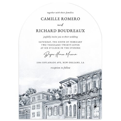 New Orleans Wedding Invitations Mist Signature Blank No Arch