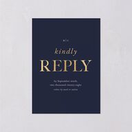 Classically Stated Wedding Response Cards Navy Gold Signature Standard