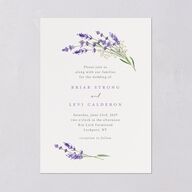 Elegant Farmhouse Lavender Wedding Invitations Ivory Signature Blank No Standard
