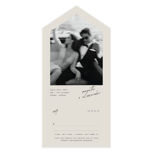 Elegant Sign Off All-in-One Wedding Invitations Fog Signature Light Both Recipient and Return Addresses No
