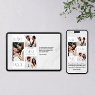 Beloved Union Digital Save the Date Cards Ocean Dusty Blue Lets Celebrate Standard