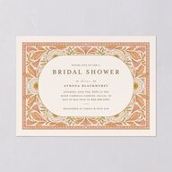 Intricate Vintage Bridal Shower Invitations Peach Pink Signature Blank