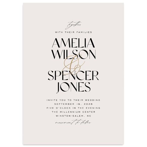 Together Wedding Invitations Gold Mist Signature Blank No Standard