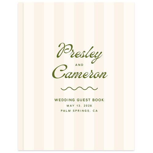 Cabana Stripes Guest Books Olive