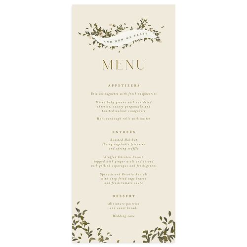 Graceful Chuppah Menus Driftwood Signature