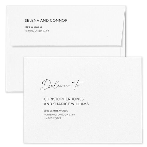 Floral Sprig Rehearsal Dinner Invitation Envelopes White Standard Canary Both Recipient and Return Addresses Signature