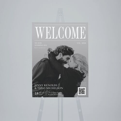Magazine Cover Standard Welcome Sign Medium Licorice Standard Outdoor Corrugated M Welcome