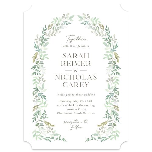 Greenery Altar Wedding Invitations Thyme Signature Blank No Ticket