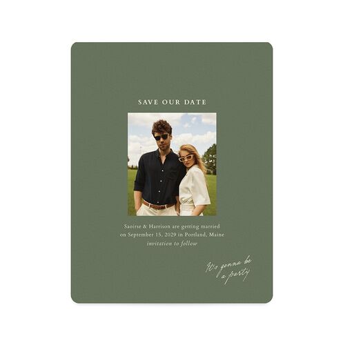 Elegant Editorial Page Save The Date Magnets Thyme Magnet Paper