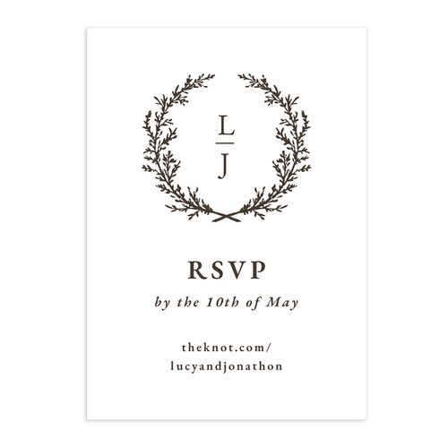 Branches Monogram QR Code RSVP Cards Sepia Signature Standard