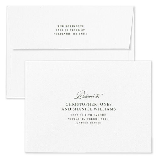 First Christmas Photo Album Holiday Card Envelopes White Hunter Green Both Recipient and Return Addresses Standard Signature