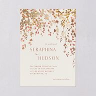 Cascading Florals Wedding Invitations Gold Copper Signature Blank No