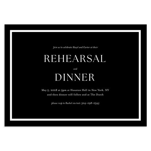 Simple Frame Rehearsal Dinner Invitations Licorice Signature Blank Standard