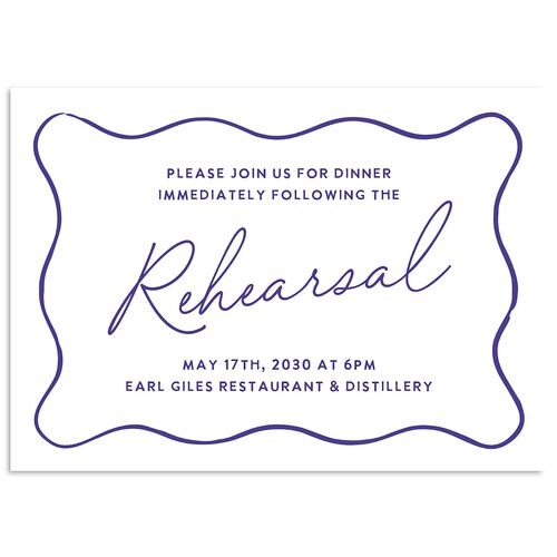 Hand Drawn Wavy Border Wedding Enclosure Cards Sapphire Signature Standard