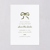 Dainty Bow Save the Date Cards Peridot Signature smooth Blank No Standard