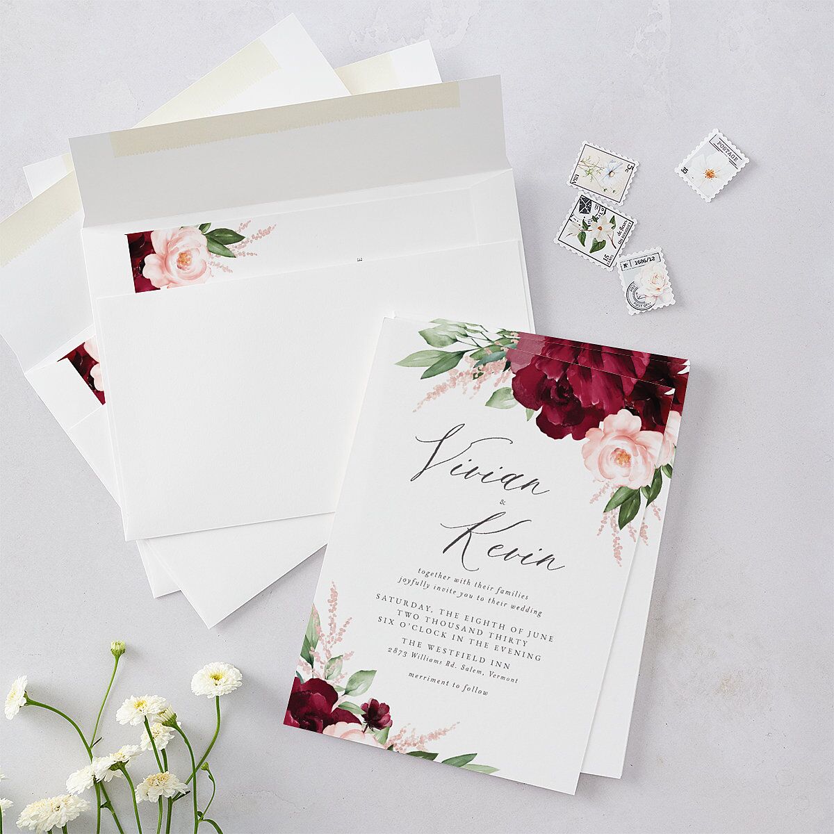 Beloved Floral Wedding Invitations — view 4