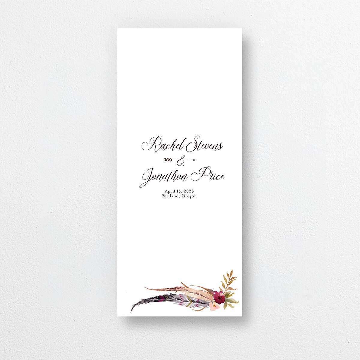 Bohemian Floral Menus Raspberry Signature