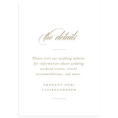 Classic Calligraphy Wedding Event Detail Cards Fawn Signature Standard