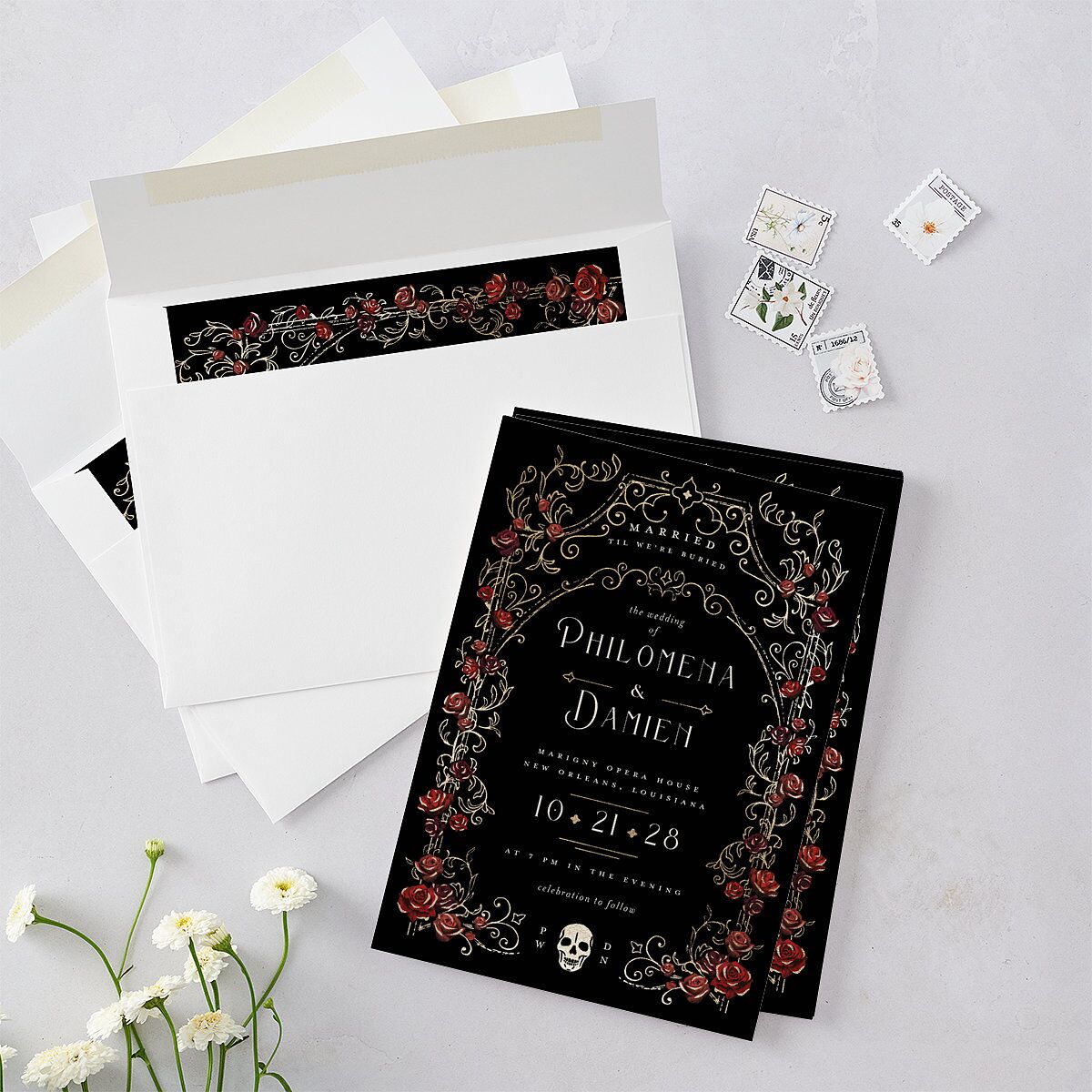 Gothic Gate Foil Wedding Invitations — view 4