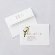 Fall Garland Save The Date Cards Rose Gold Peony Signature smooth Blank No Standard