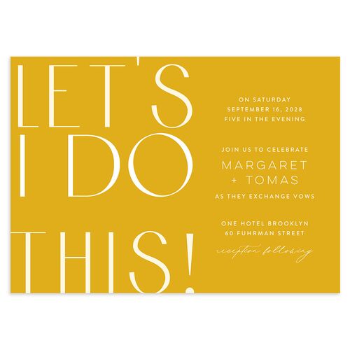 Real Talk Wedding Invitations Marigold Signature Blank No Standard