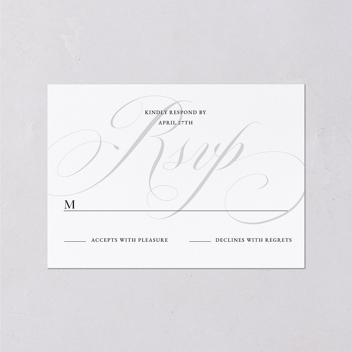 Elegant Monogram Wedding Response Cards Licorice Signature Standard