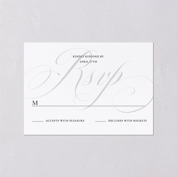 Elegant Monogram Wedding Response Cards Licorice Signature Standard