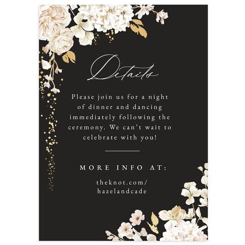 Luxury Floral Foil Wedding Enclosure Cards Gold Licorice Signature Standard