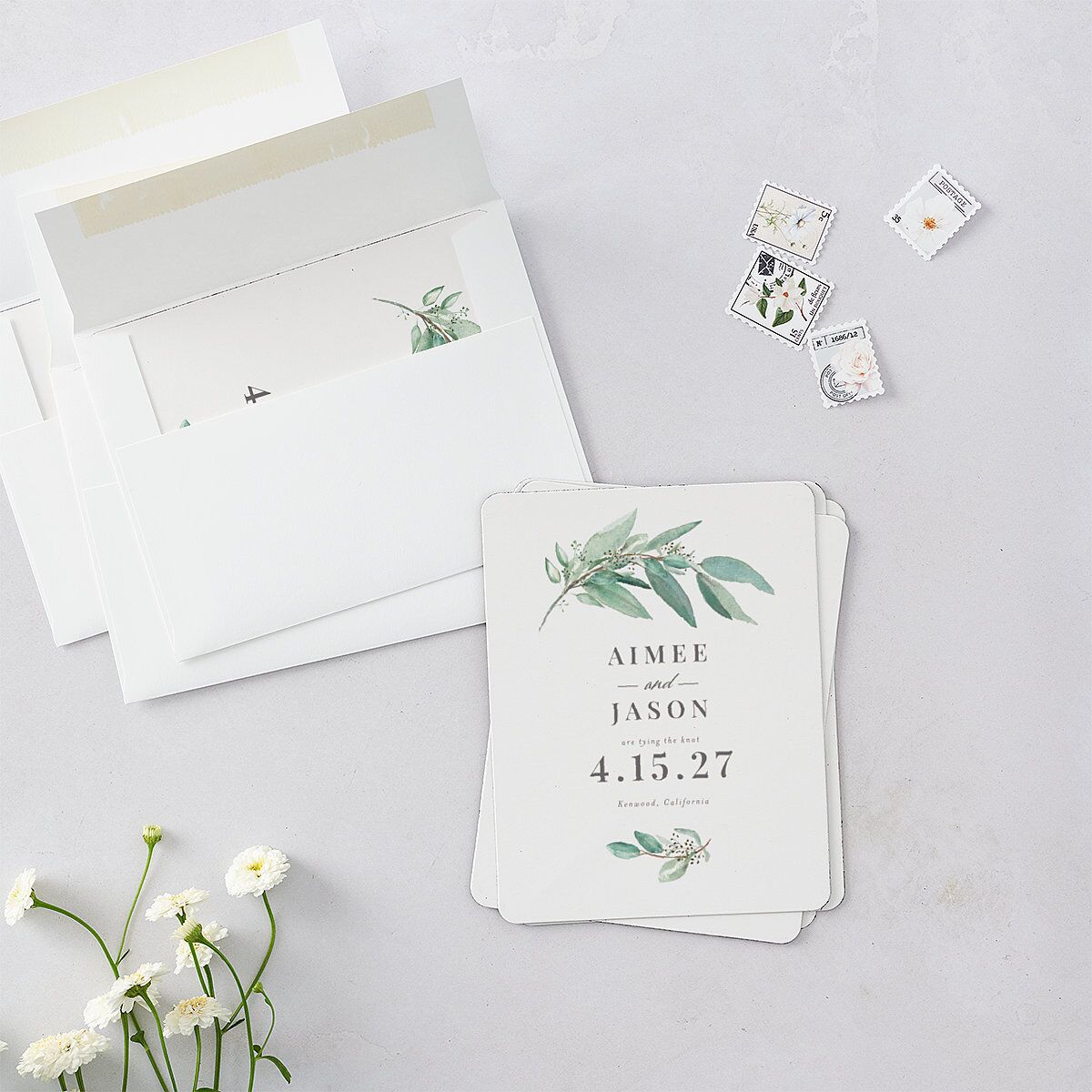 Lush Greenery Save The Date Magnets Eucalyptus Magnet Paper