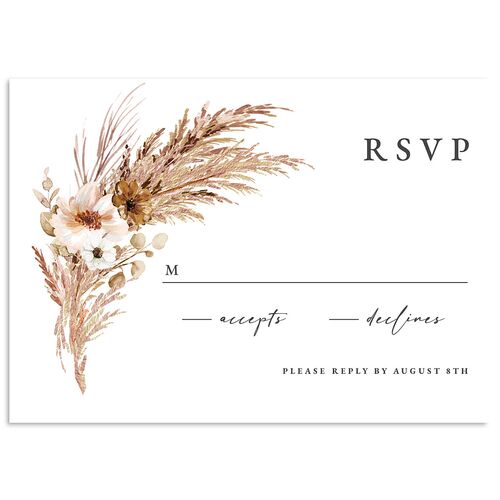 Bohemian Floral Hoop Wedding Response Cards Charcoal Signature Standard