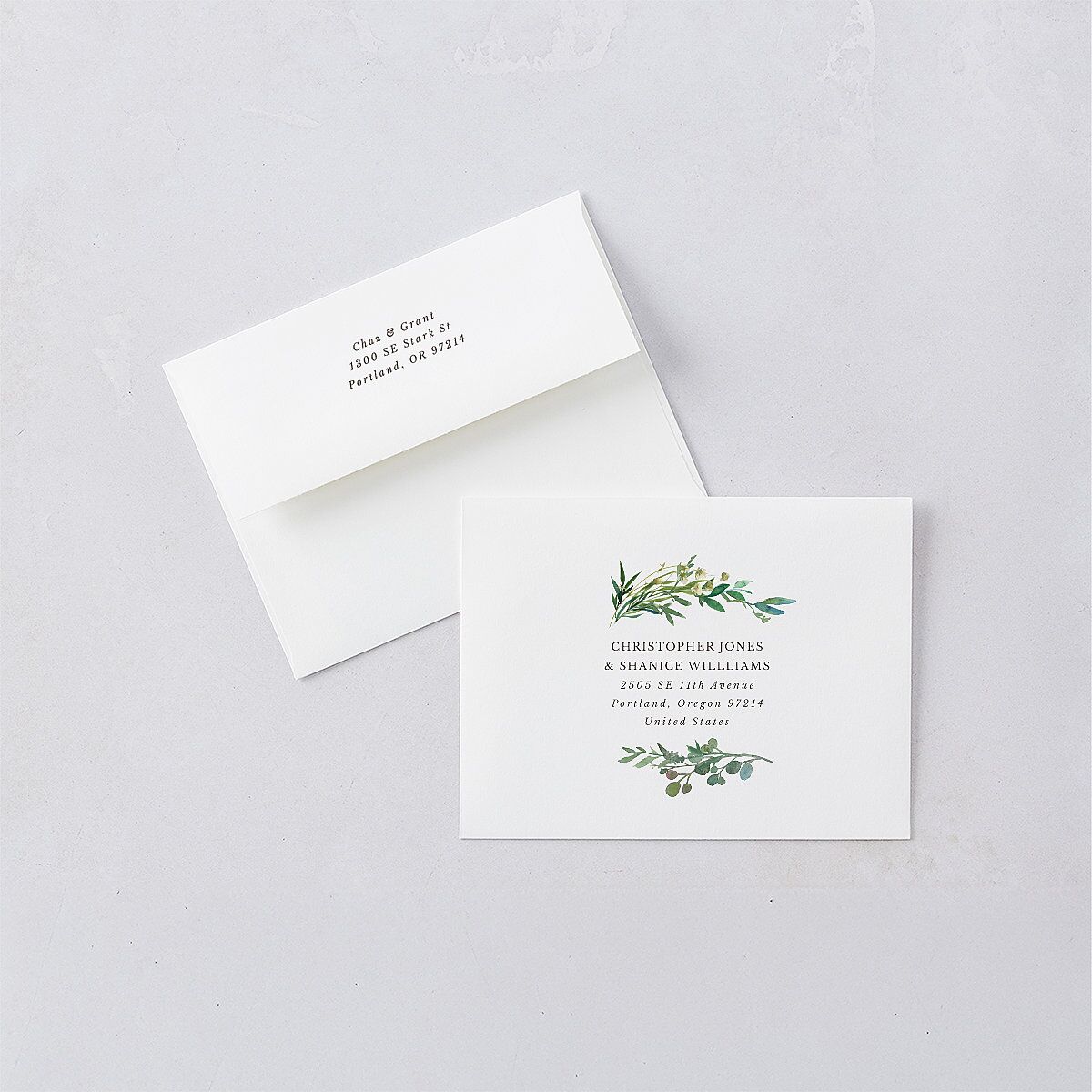 Leafy Hoops Save the Date Petite Cards Eucalyptus Signature smooth Blank No Standard
