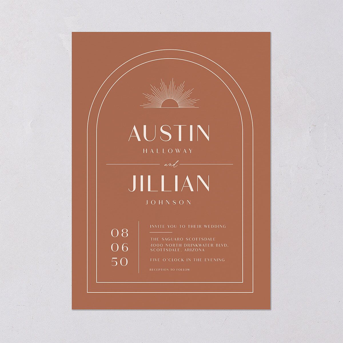 Modern Romantic Wedding Invitations  Chestnut Signature Blank No