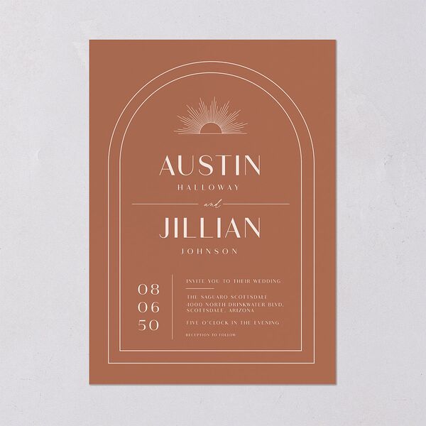 Modern Romantic Wedding Invitations  Chestnut Signature Blank No