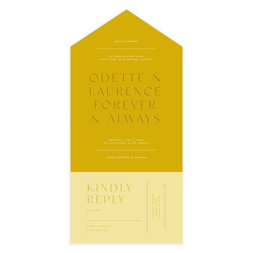 Surround All-in-One Wedding Invitations Marigold Signature Light Both Recipient and Return Addresses No
