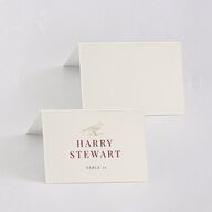 Elegant Lighthouse Foil Place Cards Gold Maroon Signature