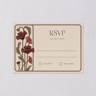 Vintage Nouveau Floral Wedding Response Cards Merlot Signature Standard