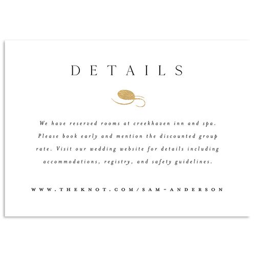 Flourishing Love Wedding Enclosure Cards Gold Pure White Signature Standard